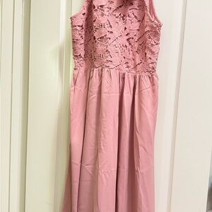 JJs House Pink Lace Maxi Dress